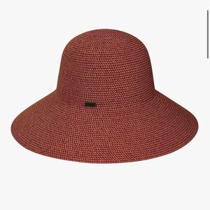 Betmar Gossamer Packable Straw Sun Hat, Tropical Multi (Coral/Purple/Yellow) NWT